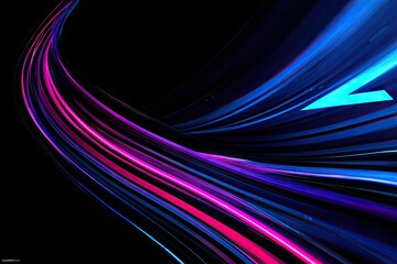 Abstract swirling neon lines