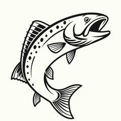 Fototapeta premium vector illustration of a fish - Minimal Fish SVG - Simple Ocean Animal Clipart for Cricut, Printables & Commercial Use