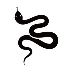 silhouette image of a snake with a transparent background