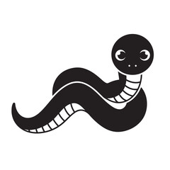 Fototapeta premium silhouette image of a snake with a transparent background