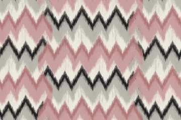 Tableau sur plexiglas Style bohème Abstract ikat pattern for seamless ethnic art in tribal and folk style. Print Aztec geometric ornament. Geometric pattern seamless color oriental.Design for fabric, carpet, wallpaper, clothing.  © supachai