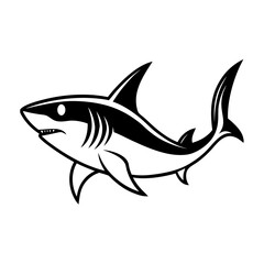 Minimalist Shark Logo  Bold Black Vector Icon for Branding and Mascots