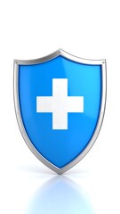 Obraz premium Blue shield with white cross