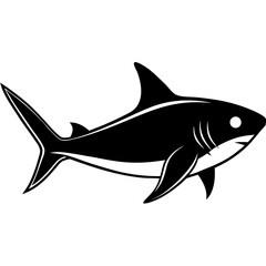 Obraz premium Black Shark Vector Logo Sleek, Clean Symbol for Marine and Gaming Brands