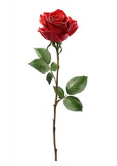 Single red rose, studio shot