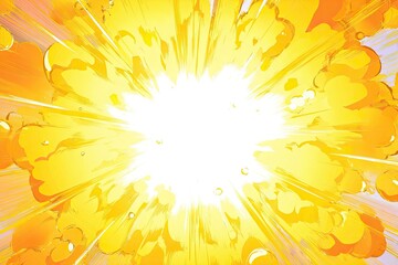 Comic book explosion, bright yellow burst