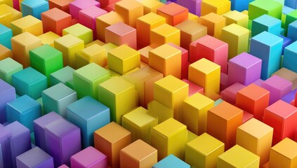 Obraz premium Abstract vibrant blocks in various shades