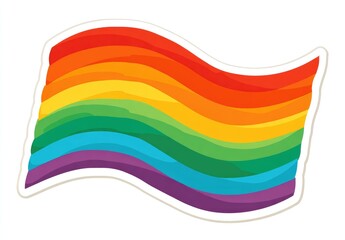 Colorful rainbow flag sticker