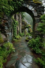 Stone Archway in Garden