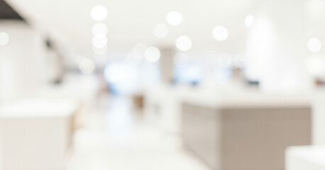 Blurred interior view with white surfaces and soft light creating an abstract scene, blending minimalistic elegance with a bright and serene indoor atmosphere.