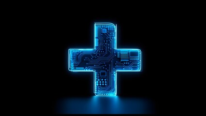 Fototapeta premium Digital Medical Cross Technology