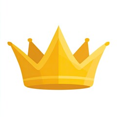 Golden crown icon, flat style