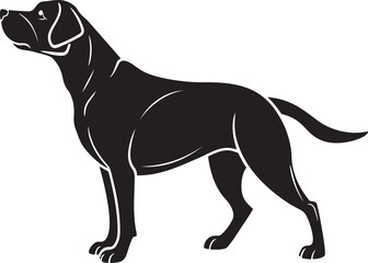 Black Labrador Retriever Dog Silhouette Standing Profile