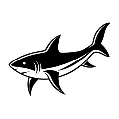Fototapeta premium Vector Shark Emblem Modern Minimal Design for Logos, Branding & Sports