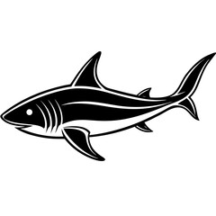 Obraz premium Shark Logo Icon Modern Black Vector for Esports, Branding, and Ocean Themes