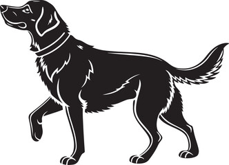 Black Labrador Retriever dog walking profile silhouette