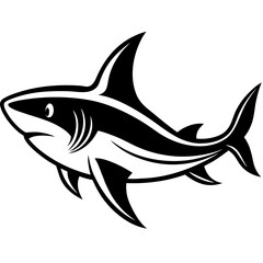 Obraz premium Shark Logo Icon Modern Black Vector for Esports, Branding, and Ocean Themes