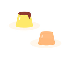 プリンとゼリーのシンプルなアイコン