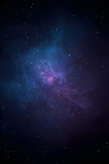 Obraz premium deep space background, cosmic galaxy scene, indigo violet blend, midnight blue tones, starry night sky, twinkling white stars, swirling nebula clouds, dreamy space view, high resolution cosmos