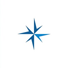 Simple, stylized compass rose in gradient blue