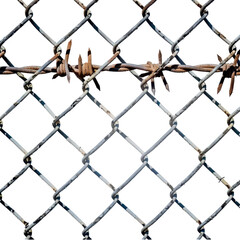 Fototapeta premium Barbed Wire Fence Close-Up with Intricate Details and Shadows