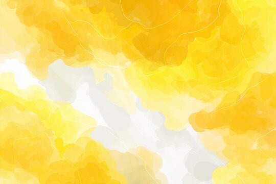 Fototapeta Abstract watercolor painting. Soft, flowing, yellow and light gray washes create a dynamic composition
