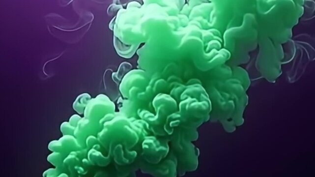 dark purple background, neon green smoke, dense smoke animation, seamless vector loop, abstract smoke background, vapor effect, rolling smoke animation, minimal vector design, 4K smoke background, 