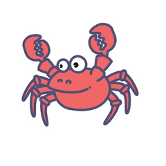 red crab on white background