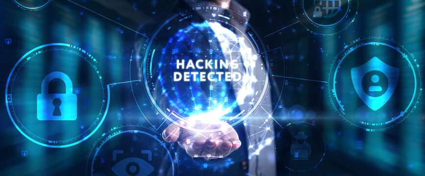 Hacking Detected. Concept meaning activities that seek to compromise affairs are exposed Entering New Programming Codes.