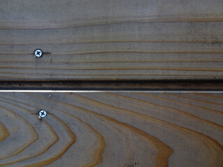 木材とネジのクローズアップ