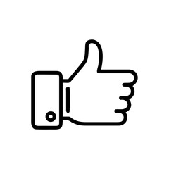 Outline drawing of a hand giving a thumbs up gesture