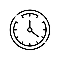 Simple clock icon with hands indicating the time shown