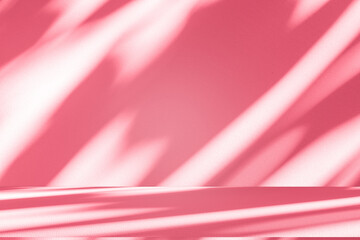 Wall interior background, studio and backdrops show products.with shadow from window color pink background for text insertion and presentation interior decoration	
