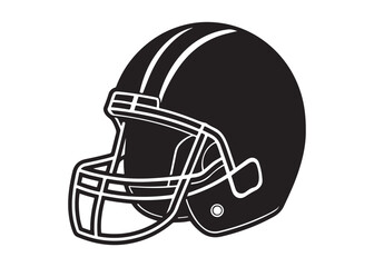 Fototapeta premium American Football Helmet Silhouette Vector Illustration for Sports Design Projects.