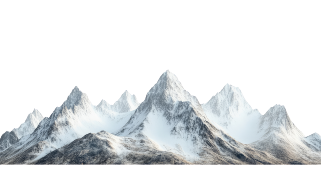 snow covered mountains on white background
