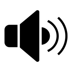Black speaker icon with sound waves audio volume