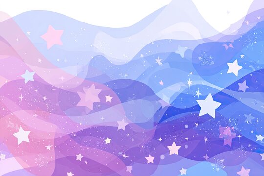 Abstract pastel waves with stars