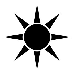 Black sunburst symbol star white