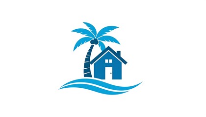 Tropical house logo design