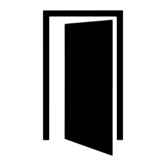 Fototapeta premium Open black doorway white entrance