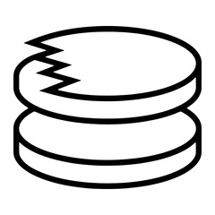 Stacked discs with jagged edge abstract black and white