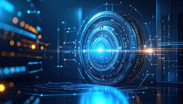 Abstract Digital Technology Sphere Design