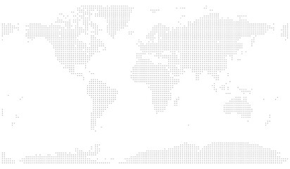 Tinny halftone square shape dotted world map design. Dot map focusing a modern worldwide geography. 