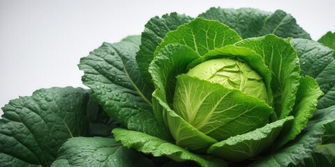 Obraz premium Fresh Green Cabbage Leaves