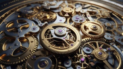 Symphony of Precision: Golden Gears and Ruby Jewels in a Luxury Watch Movement