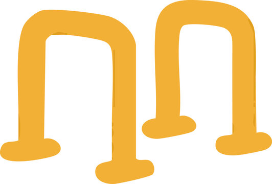 Abstract Parallel Bars Icon, Isolated Background. Gymnastics Equipment Design for Upper Body and Core Training