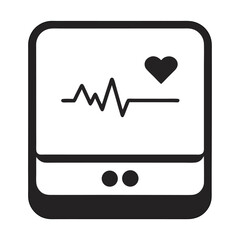  Medical Heartbeat Monitor with Heart Symbol Vector