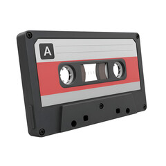 Obraz premium 3D Illustration of a Realistic Cassette Tape on Transparent Background