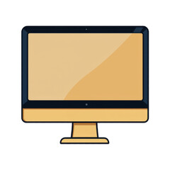 Modern Desktop Monitor: A sleek and minimalist illustration of a modern desktop monitor, featuring a clean design with a digital display, perfect for digital workspaces.