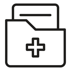 Obraz premium Medical File Folder Icon for Patient Records